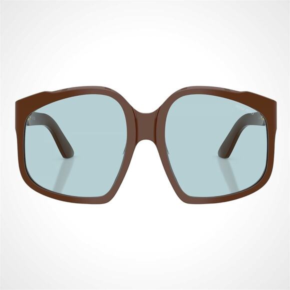 MIU MIU Women\'s Sunglasses Brown 59mm Blue Lens Oversized Acetate Womens Gold